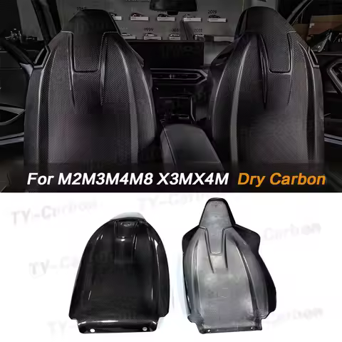 Dry Carbon Fiber Seat Back Covers Trims for BMW G80 M3 G82 G83 M4 G87 M2 X3M F97 X4M F98 2021-2024 C