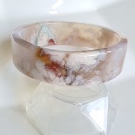 66口大花樱花玛瑙放方镯 Size 66 Cartier Type Sakura Agate Bangle