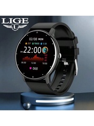 LIGE 男女運動計步器智慧手錶,計算卡路里,通話提醒,防水健身運動手錶,測心率、血壓,睡眠監測,鬧鐘,訊息提醒,天氣、拍照,長期靜止提醒的智慧手環,支援android和ios
