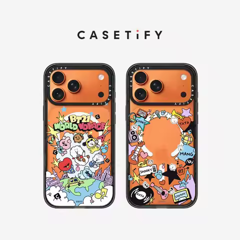 CASETiFY BT21 Stickers / Border Print Series Magnetic Drop-proof Case for iPhone 13 14 15 16 17 Pro 
