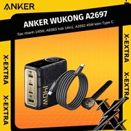 Anker Wukong Fast Charger Code A2697 140W, A83B3 hub 14in1, A2692 45W with Type C Cable, Backup Batt