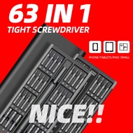 63 in 1 Precision Screwdriver Set Gadget Screw Driver Set Dismountable Magnetic Screw Driver Hex Phi