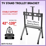 Portable Mobile TV Stand Trolley Bracket for 42-120 Inch LCD LED Smart TV Heavy Duty Display Cart wi