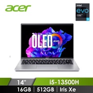 (展示品)宏碁 ACER Swift Go OLED 筆記型電腦 14" (i5-13500H/16GB/512GB/Iris Xe/W11/EVO認證) 銀 SFG14-71-54EW (EVO)