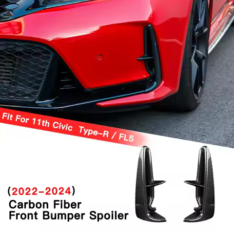 Car Accessories Front Bumper Lip Spoiler Stickers For 11th Gen Civic Type R Fl5 Typer Carbon Fiber T