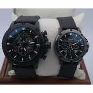 BEST SELLER Jam tangan Couple Alexandre Christie AC6416 Full Black