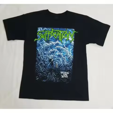 Vtg Suffocation Pierced From Within Cotton All Size Unisex Black Shirt MM122 long or short sleeves