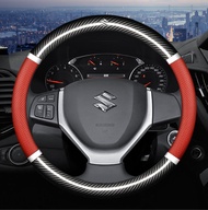 PU Leather carbon fiber Car Steering Wheel Cover for  Suzuki Swift Jimny Vitara SX4 APV Ertiga Solio