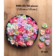 RM4.50/50 pieces : TF-017 - Resin - Bunga - Flower - 1.5 cm x 1.5 cm