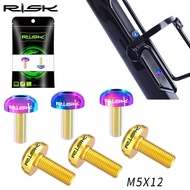  RISK M5x12mm Titanium Bike Bottle Holder Screw Bicycle Water Bottle Cage Bolts