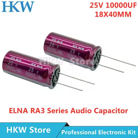 2pcs ELNA RA3 Series 25V 10000UF 18X40MM Audio Electrolytic Capacitor 10000UF25V 10000UF25V 18*40mm 