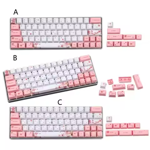 Dye-Sublimation Keycap PBT OEM Keycaps Mechanical Keyboard Cherry Blossom Keycap Korean Japanese Sty