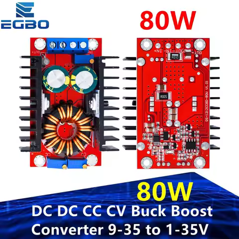 DC DC CC CV Buck Boost Converter 9-35 to 1-35V 80W Buck Booster DC Step Down Step Up Adapter Module 