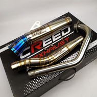❈Creed Exhaust open pipe for TMX 155 125 Raider 150 carb /f.i, Sniper 135/150, Daeng pipe. Aun pipe.