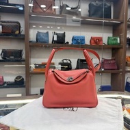 90%New Used Hermes Lindy 26 2R/Rouge TC Phw 杜鵑粉銀扣 #愛馬仕