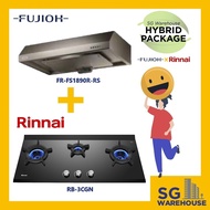 [RB-3CGN Rinnai Cooker Hob & FR-FS1890R-RS Fujioh Hood] HYBRID COMBO