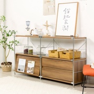 Island Cabinet Multifunctional Kitchen Cabinet Storage Stainless Steel Material Storage Cabinet