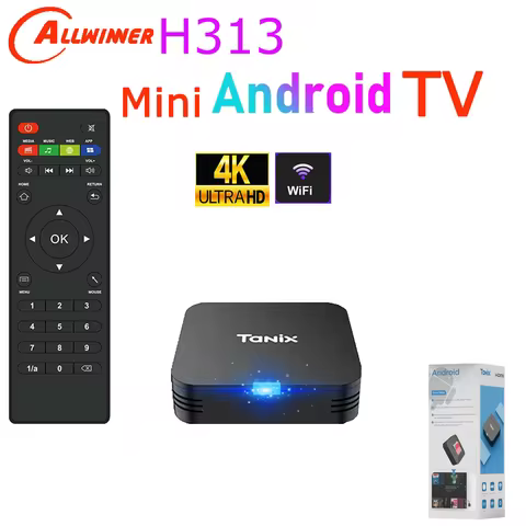 Tanix TX1 Android TV Box Allwinner H313 2.4G Wifi RAM 1GB 2GB ROM 8GB 16GB Power by DC 5V 2A Mini Me