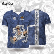 Oufisun Custom Name Luffy Gear 5 Printed Retro Collar Short Sleeve Jersey
