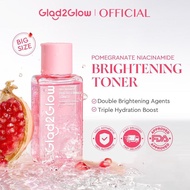 Glad2Glow Pomegranate Niacinamide Brightening Toner 80ml Double Brightening Triple Hydration Exfolia