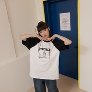 Queenshop _ S Women's Short Sleeve P/D Ghost Baseball Pitcher Wide Top 1/2 [01190251】