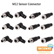 INCENSECRAFTX M12 Sensor Connector, Connector Male Female Socket M12 Aviation Plug, Waterproof M12 S