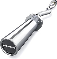TECHNOAGE 500lbs-47" EZ Curl Bar, Olympic Barbell Bar, Threaded Curl Weightlifting Bar Solid Chrome 