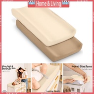 ci 2 Pieces Soft and Breathable Nappy Changing Table Pad Cover with Elastic Design Easy Installation