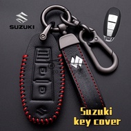 2022 Leather Car Key Cover Case Fob Protect Holder for uzuki Swift SX4 Grand SCORSS Vitara Ignis Kizashi SX4 Baleno Ertiga 2016 2017 2018 2019 2020 2021 Car Key Case accessories