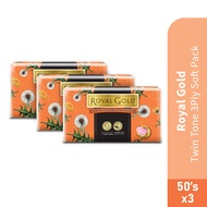 ROYAL GOLD Twin Tone 3PLY Soft Pack 3x50's Mix Colour- Tissue, Tissue Paper, 纸巾 VIDA Pharmacy
