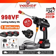 Water Jet 998VF Cordless Car Washer High Pressure Lithium Battery Household Portable Outdoor Wash Ca