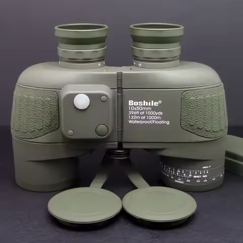 Binoculars Boshile 10x50 Navy Compass Telescope Military Waterproof For Hunting Rangefinder And Full