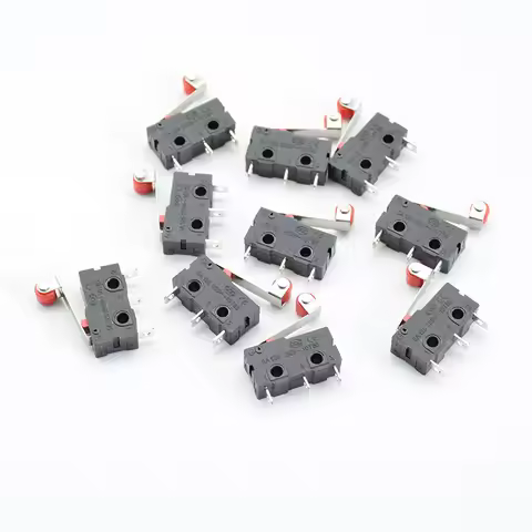 10Pcs Micro Limit Switch Roller Lever Arm SPDT Snap Action LOT 3Pin With Roller Limit Switch Mini