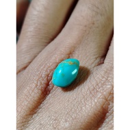 Firus Jantan Nesyabur Iran Sky Blue Golden Spiderweb Asli Rare Premium Batu Cincin (11x7mm)