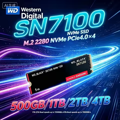WD BLACK SN7100 M.2 2280 PCIe4 NVMe SSD 1TB 2TB 4TB High Speed Gaming Storage for Notebook Desktop P