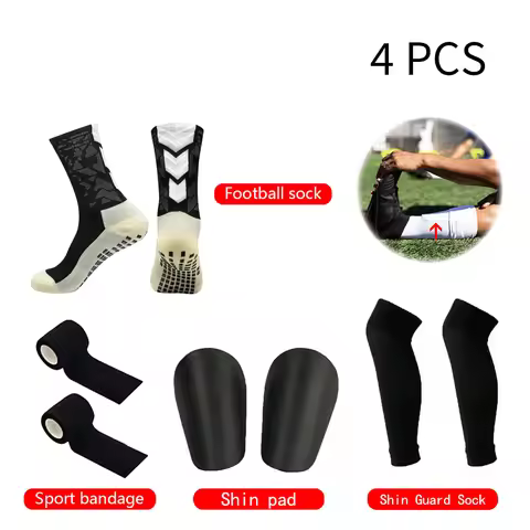 4 PCS Piece Set New Style Outdoor Men Women Sports Football Socks Sports Leg Sleeves Leg Calf Socks 