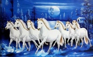 DIY Seven horses Figure Animals Round Embroidery Dream home Full 5D Round Diamond Painting，bead painting beads painting