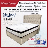 Victorian Bed Frame 1230 | Frame + 10" Mattress Bundle Package | Single/Super Single/Queen/King Storage Bed | Divan Bed