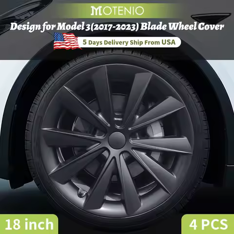 4PCS Design For TESLA Model 3 2017-2023 18 Inch Blade Wheel Cover Hubcaps Only For Model 3 Can't Be 