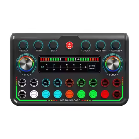 P99 Live Broadcast Sound Card Auditory Adapter Dynamic Mic Instantly Setups For PC Gaming Rigs And R