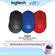 Logitech M331 Silent Plus Wireless Mouse - 90% Noise Reduction, 24-Month Battery Life, and Contoured