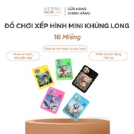 16-piece mini dinosaur puzzle toy - square puzzle game for 4-6 year olds