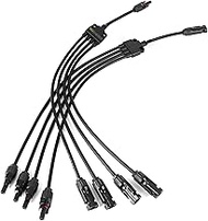 NuEnergy The Original Solar Y Branch Connectors Extra Long Solar Panel Parallel Connectors 1 to 4 So