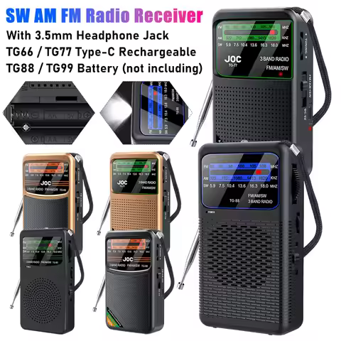 SW AM FM Radio Receiver TG66 TG77 1000mAh Rechargeable Mini Radios TG88 TG99 Portable Battery Operat