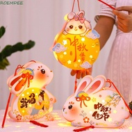 ROEMDEE Mid-Autumn Festival Lantern DIY, Papper Handmade Handheld Rabbit Lantern, Cute DIY Material 