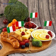 [Ready Stock] 100Pcs Small Italy Toothpick Flag Creative Italian Cupcake Toppers Stick Banners for W