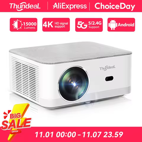 ThundeaL Portable Mini Projector TD92 Pro FHD 1080P Full HD Beam 4K Video WiFi Android Projector TD9