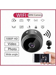 1入組1080p迷你高清攝像機,wifi遠程監控,室內/室外均可使用,方便攜帶dv,配有手機支架,可用於家庭錄製