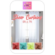 1PC Sheer See Through Window Curtain - Assorted Colors - (5 FT x 7 FT)