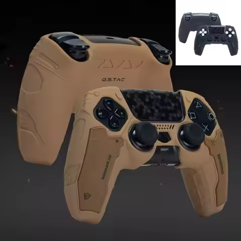 Tactical Mecha Matte Silicone Soft Protector Sticker Skin For Sony Dualsense 5 PS5 Controller Case T